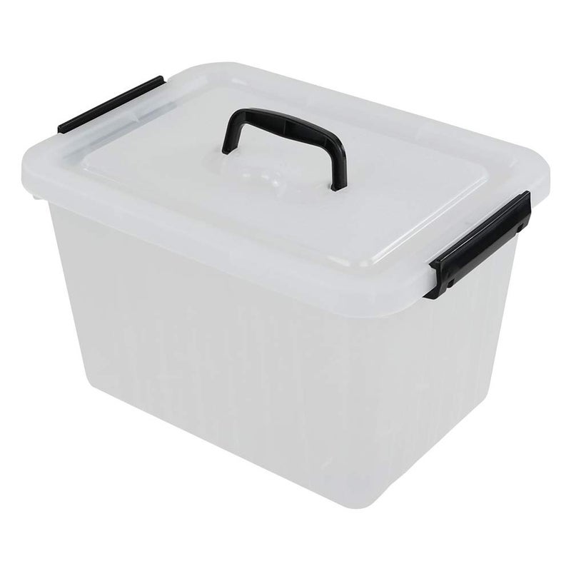 Ramddy 12 Quart Clear Storage Box with Lid and Black Latches, 1 Pack - Image 1